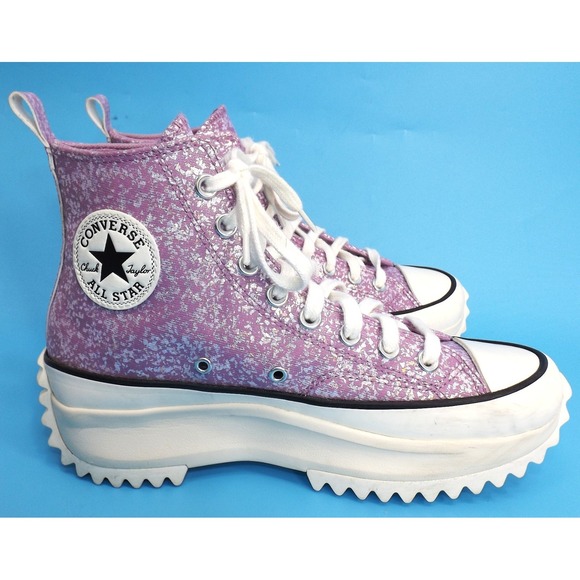 Converse Shoes - Converse Run Star Hike High Top Purple Glitter Platform Shoes-Ladies 9 / Men 7½